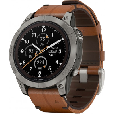 Умные часы Garmin Fenix 7 Pro Sapphire Solar Gray/Brown