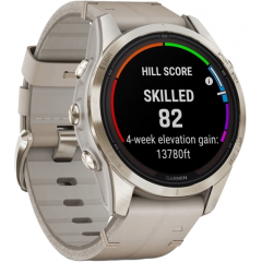 Умные часы Garmin Fenix 7S Pro Sapphire Solar Gold/Limestone Leather Band