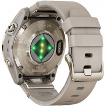 Умные часы Garmin Fenix 7S Pro Sapphire Solar Gold/Limestone Leather Band