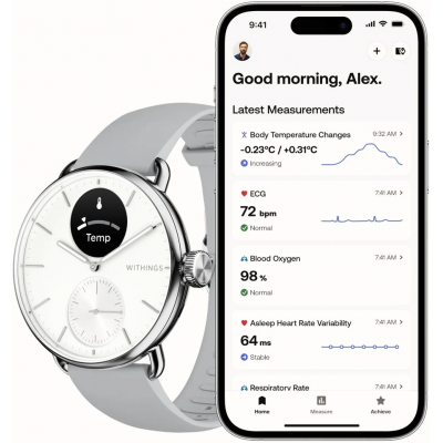 Гибридные часы Withings ScanWatch 2 42 mm White 